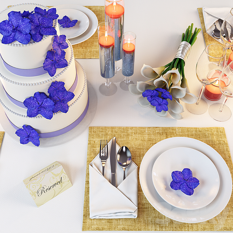 Wedding table setting 3DS Max - thumbnail 2