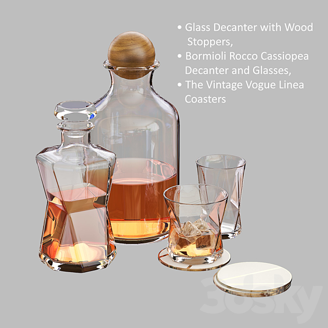 WEST ELM Bar Whiskey Set V2 3DSMax File - thumbnail 3