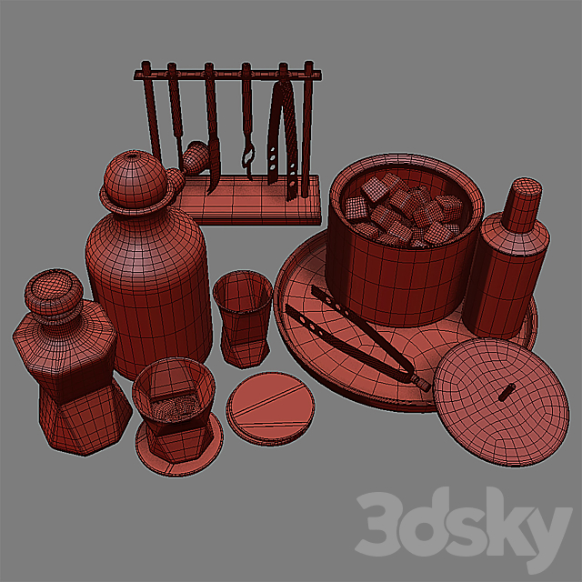 WEST ELM Bar Whiskey Set V2 3DSMax File - thumbnail 5