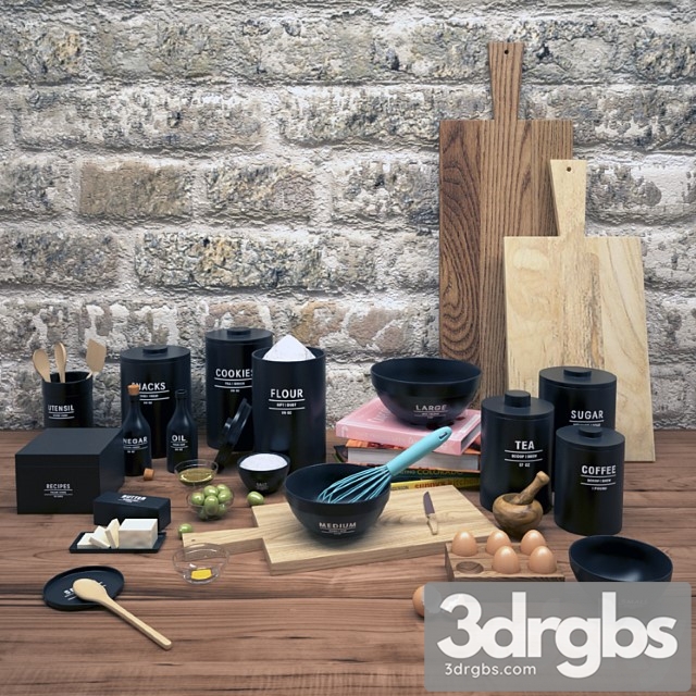 West Elm Kitchen Accessories 3dsmax Download - thumbnail 1