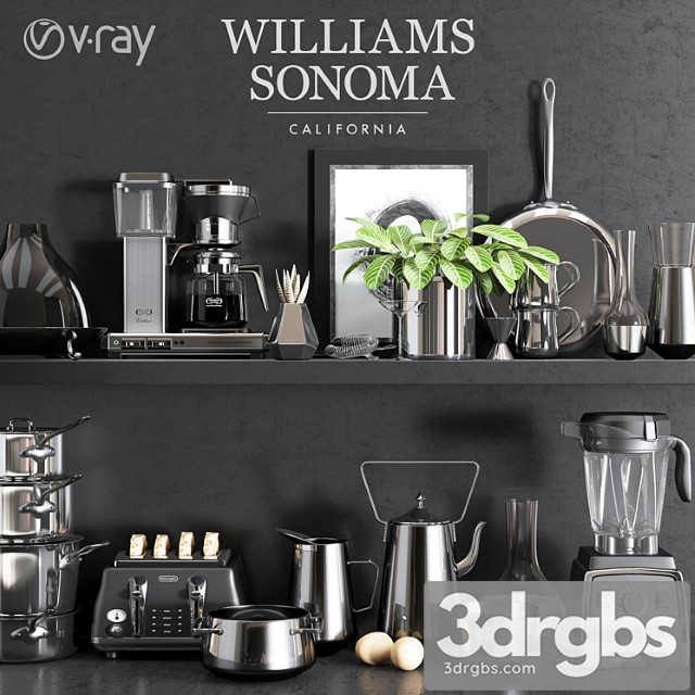 Williams Sonoma Chrome Set 3dsmax Download - thumbnail 1