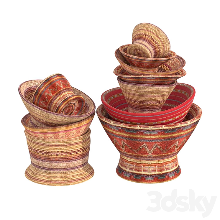 Yemen Saudi Basket Collection of Twelve 3DS Max - thumbnail 1