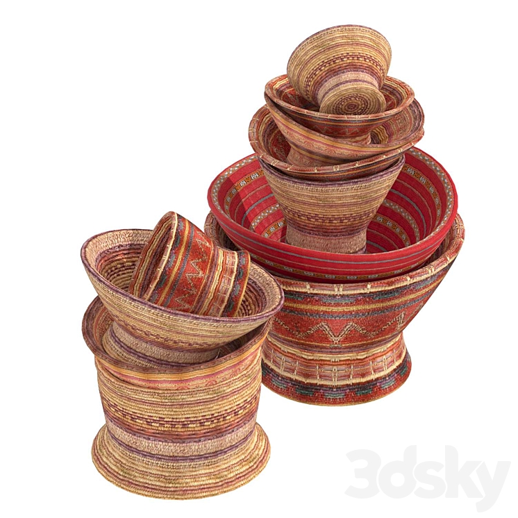 Yemen Saudi Basket Collection of Twelve 3DS Max - thumbnail 2