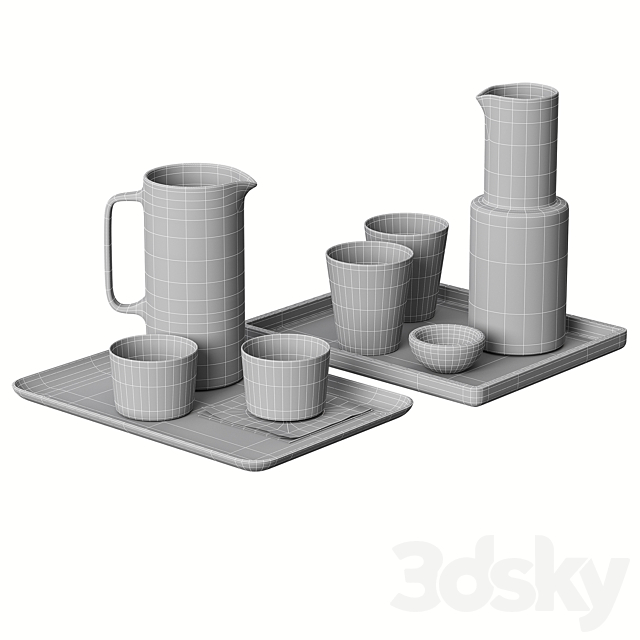 Zara Home decorative tableware set NG1 3DS Max Model - thumbnail 4