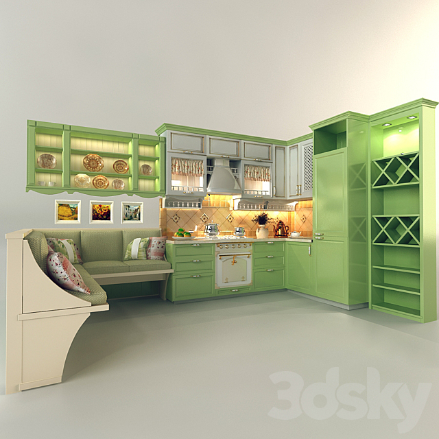 The kitchen in the style of Provence 3DSMax File - thumbnail 1