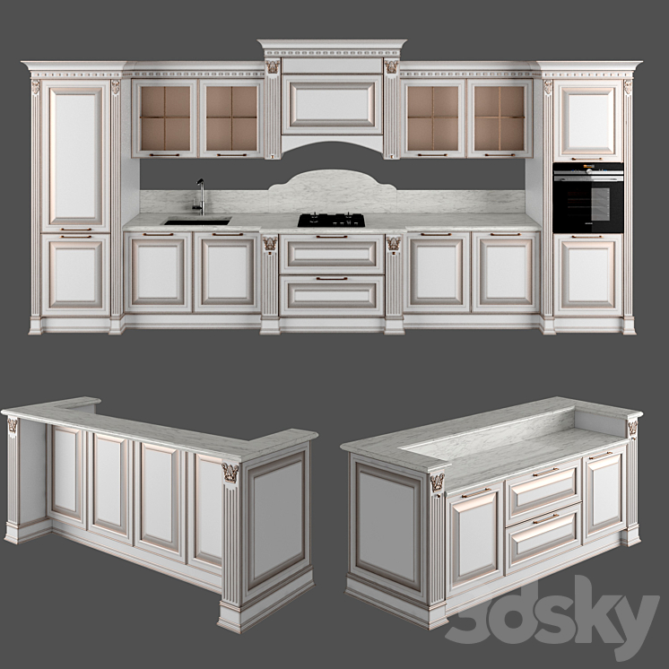 Victoria Kitchen 3DS Max Model - thumbnail 1