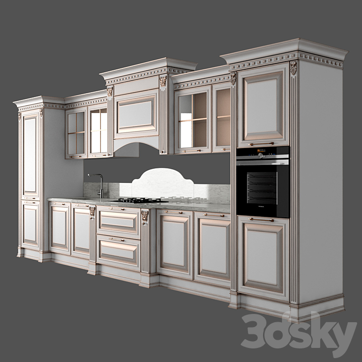 Victoria Kitchen 3DS Max Model - thumbnail 2