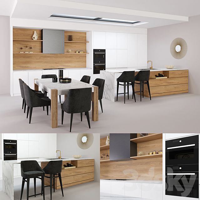 white kitchen 3DS Max Model - thumbnail 2