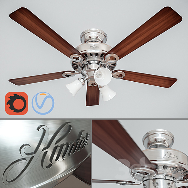 44 “Hunter Ceiling Fan 3DSMax File - thumbnail 1