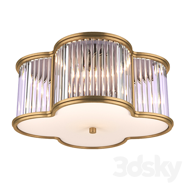 Alexa Hampton Basil Light 2inch 11inch Natural Brass with Clear Glass Flush Mount Ceiling Light 3ds Max - thumbnail 1