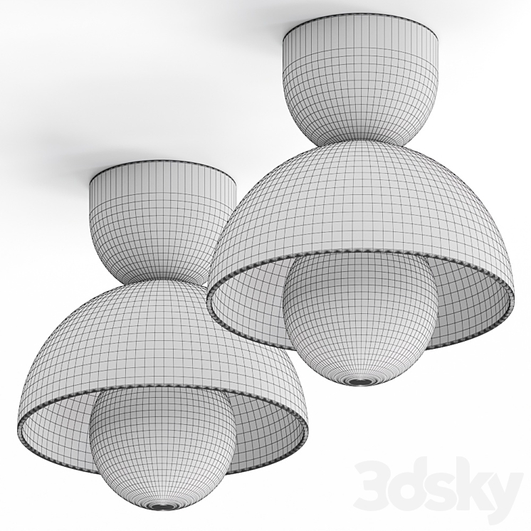 Arteriors Donley Flush Mount Ceiling Lamp 3DS Max - thumbnail 2