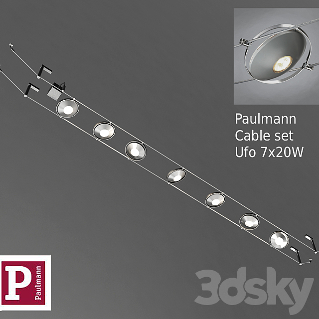 Cable set Paulmann “Ufo” 3DSMax File - thumbnail 1