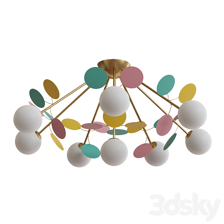 Ceiling chandelier for nursery Multy Bliss 2772-8P-53455 3DS Max Model - thumbnail 2