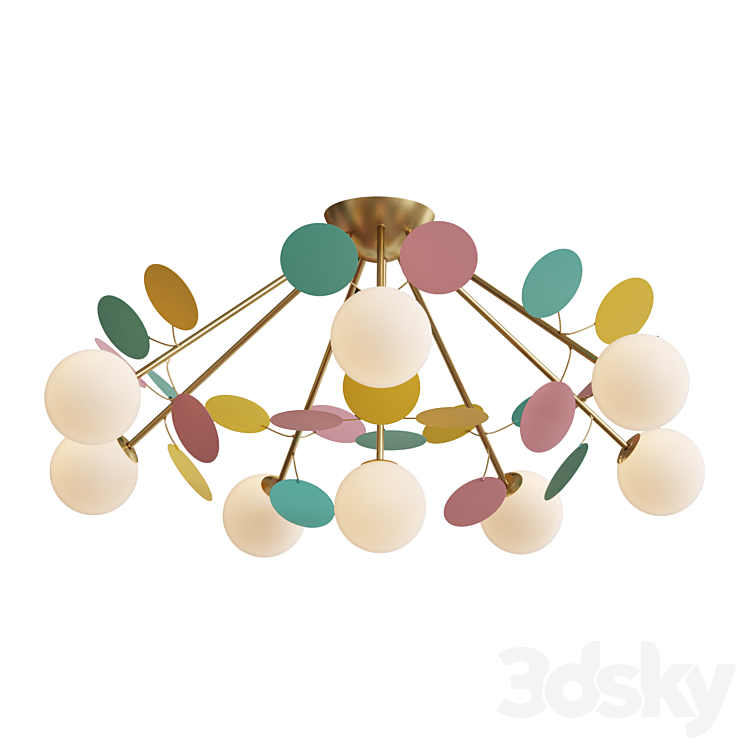 Ceiling chandelier for nursery Multy Bliss 2772-8P-53455 3DS Max Model - thumbnail 3