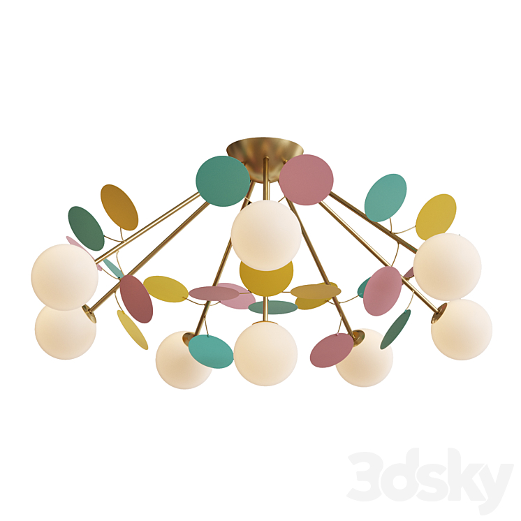 Ceiling chandelier for nursery Multy Bliss 2772-8P-53455 3DS Max Model - thumbnail 1