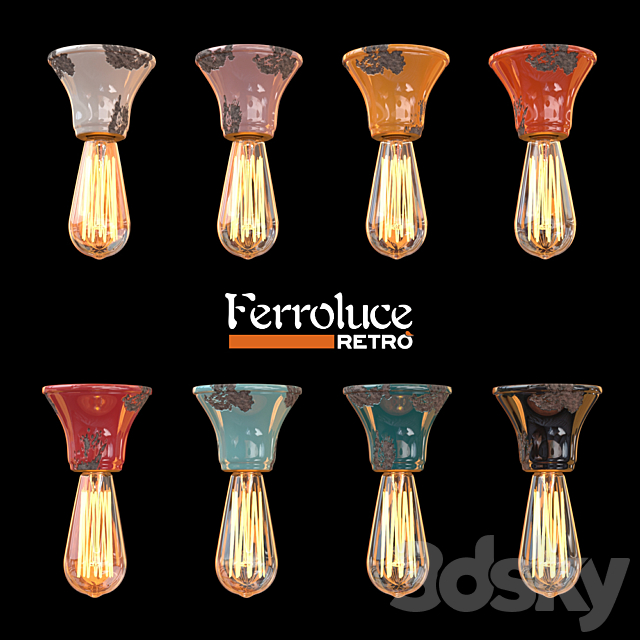 Ceiling lamp D 100 Ferroluce RETRO collection VINTAGE 3ds Max - thumbnail 1