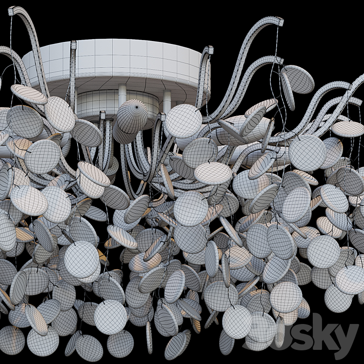 Ceiling lamp Divinare Spumante 7288\/26 PL-8 3DS Max Model - thumbnail 2