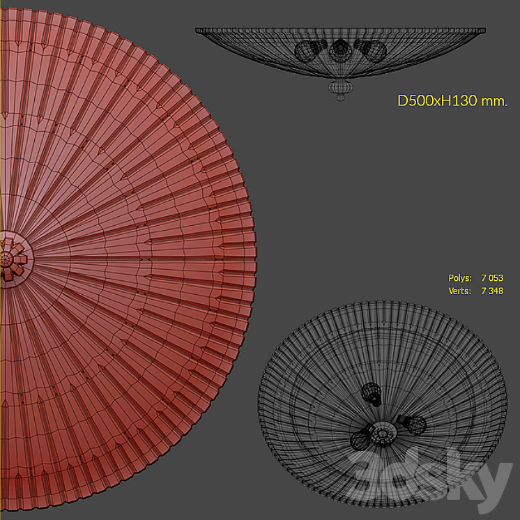 Ceiling lamp Ideal Lux Shell PL4 008615 3DS Max - thumbnail 2