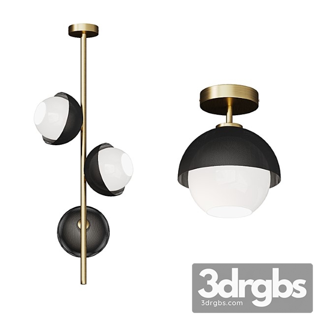 Ceiling lamp with metal frame craig 3dsmax Download - thumbnail 1