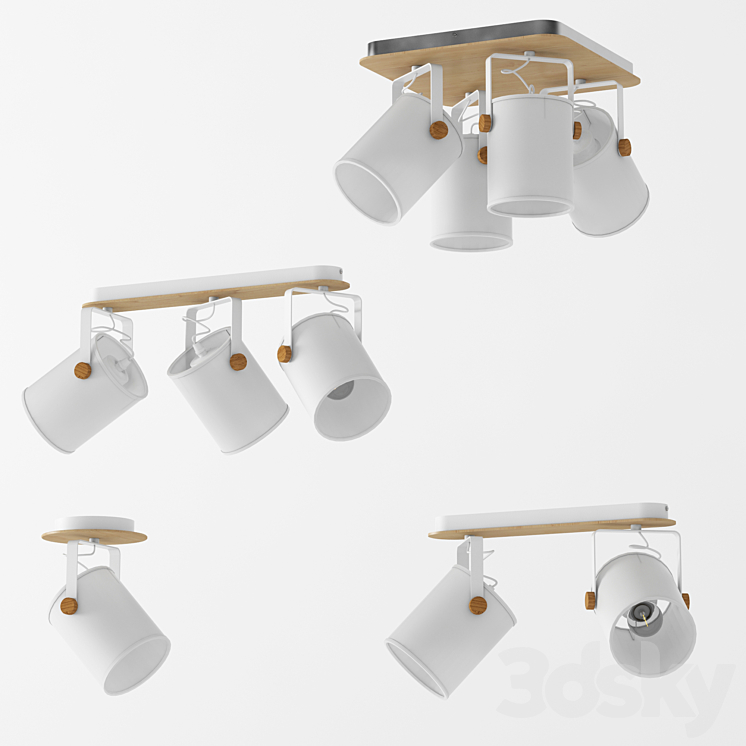 Ceiling lamps and sconces TK Lighting Series Relax White 3DS Max - thumbnail 1