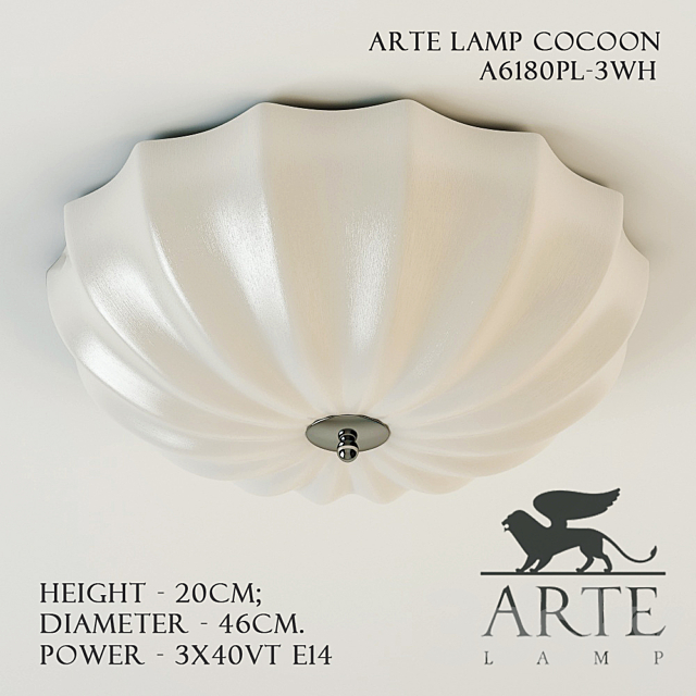 Ceiling light Arte Lamp A6180PL-3WH Cocoon 3DSMax File - thumbnail 1