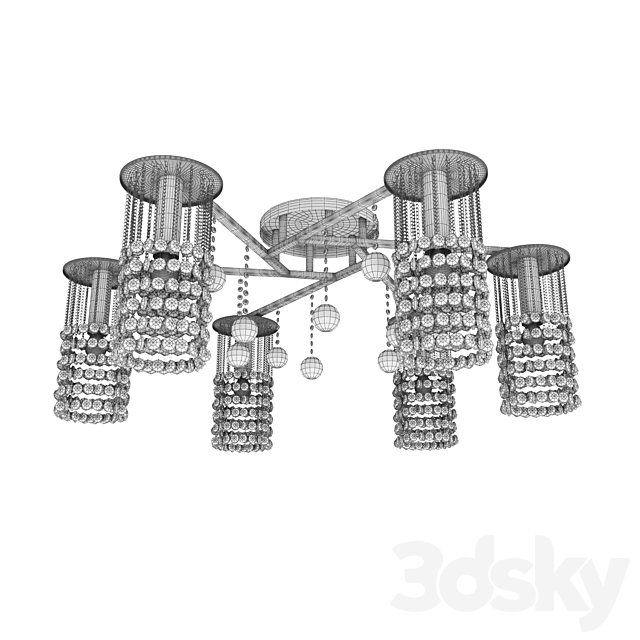 Chandelier Ceiling Arte Lamp A3028PL-6GO 3DS Max Model - thumbnail 2