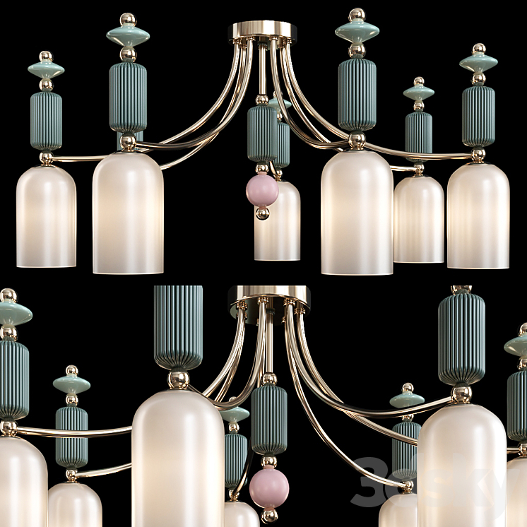 Chandelier ceiling Odeon Light 4861 \/ 7C CANDY 3DS Max - thumbnail 2