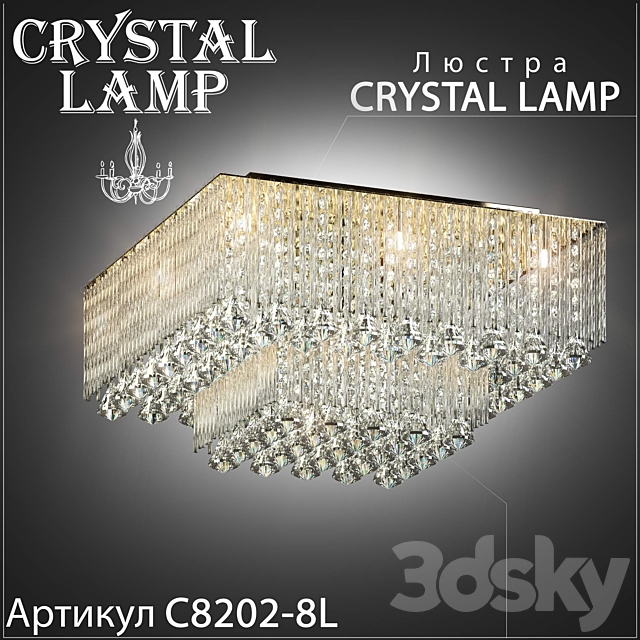 Chandelier Crystal lamp C8202-8L 3DSMax File - thumbnail 1