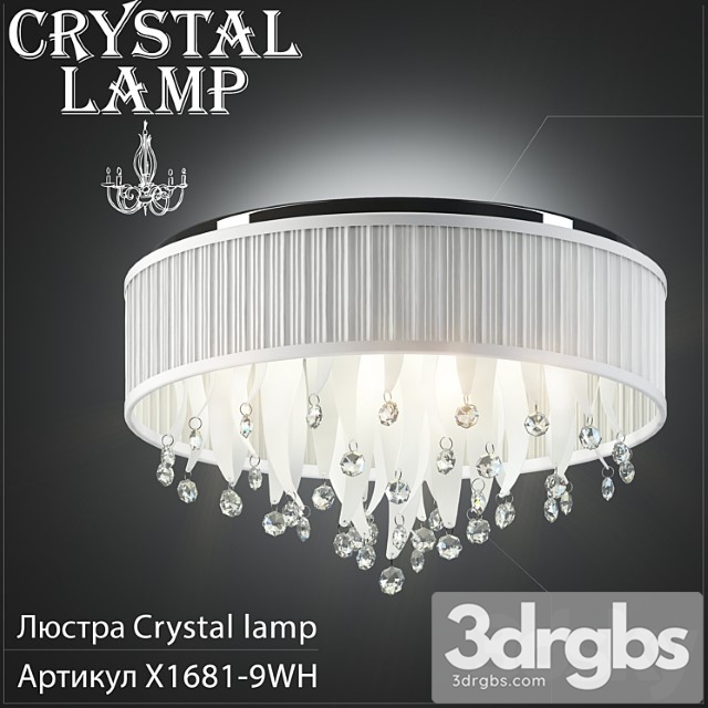 Chandelier Crystal Lamp X1681 9WH 3dsmax Download - thumbnail 1