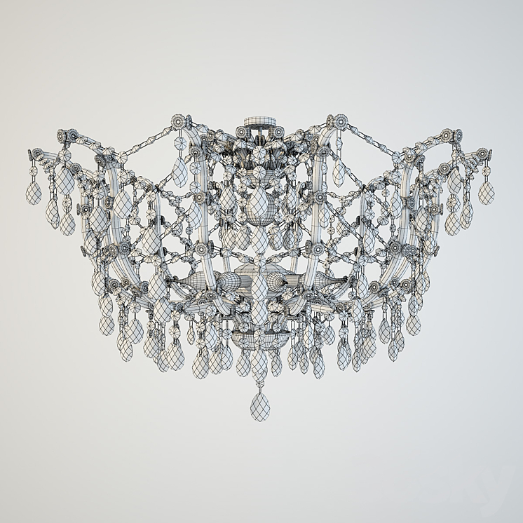 Chandelier DUE EFFE 8 LAMP 3DS Max Model - thumbnail 2