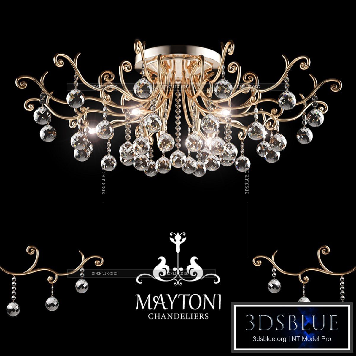 Chandelier Maytoni DIA760-12-G 3DS Max - thumbnail 3