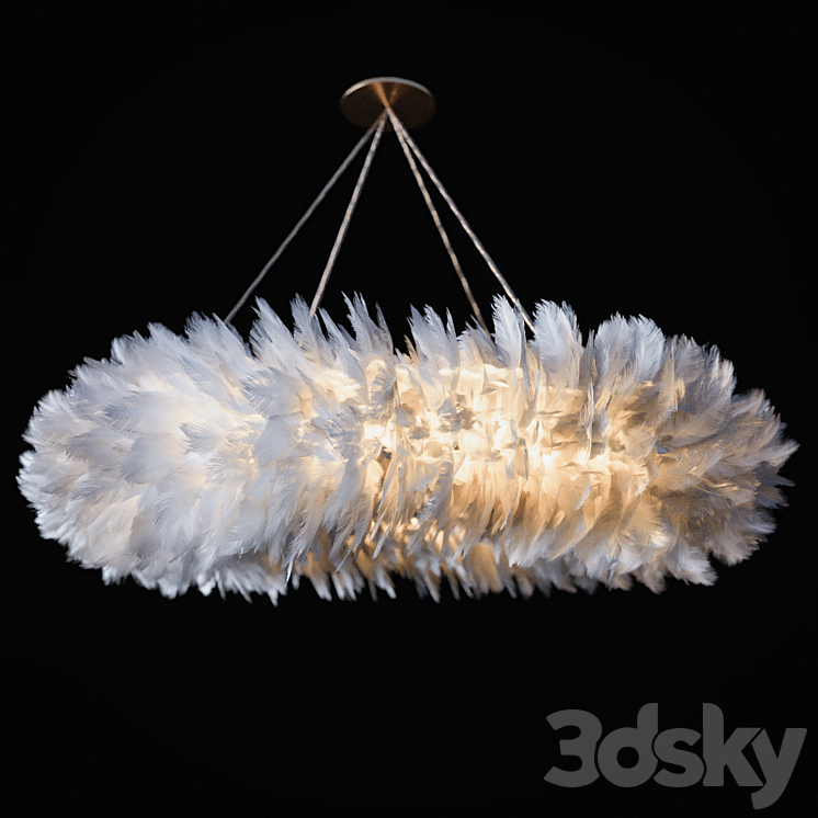 Chandelier Pero White D61 3DS Max Model - thumbnail 2