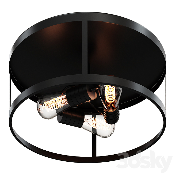 Chandelier VINTAGE MIX CAGE CEILING LIGHT – 3 LIGHT SKU FM17029 BZ lamp 3DS Max - thumbnail 1