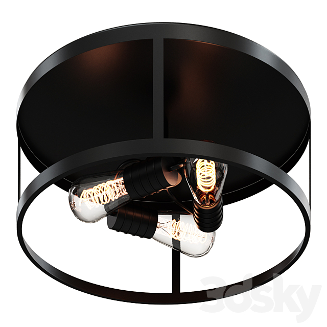 Chandelier VINTAGE MIX CAGE CEILING LIGHT – 3 LIGHT SKU FM17029 BZ lamp 3DSMax File - thumbnail 1