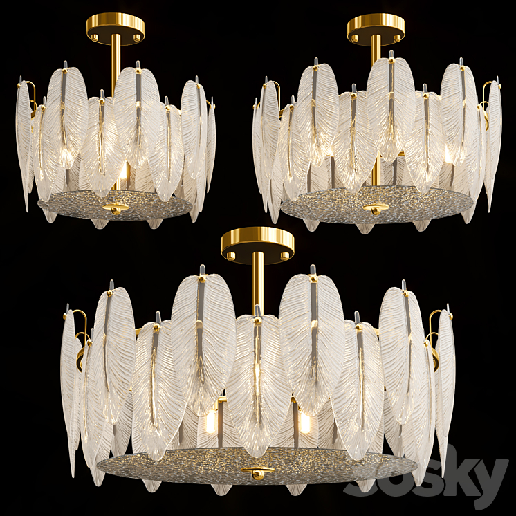 Chandelier With Feathers 3DS Max - thumbnail 1