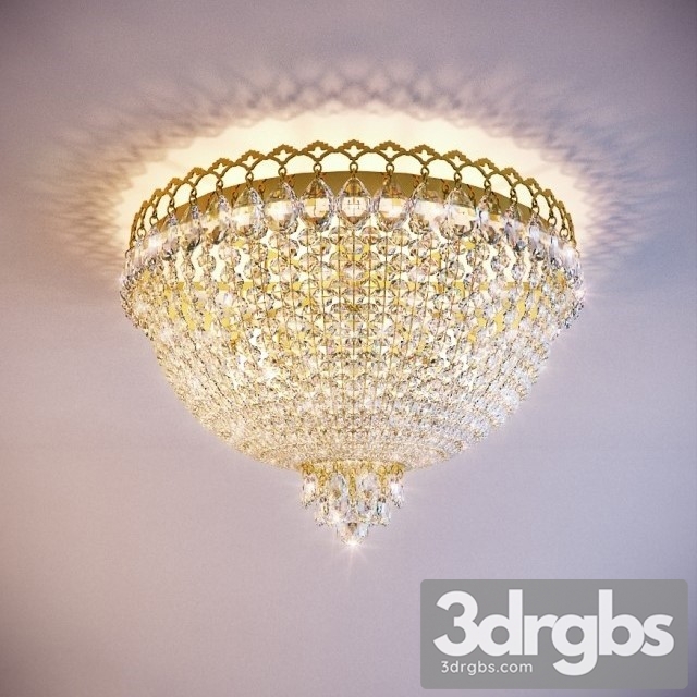 Crystal Flush Mounted Light Fixture 3dsmax Download - thumbnail 1