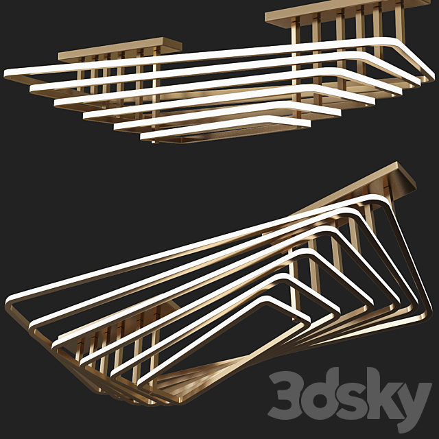 Dilan – Modern LED Twist Layer Ceiling Light 3DSMax File - thumbnail 1