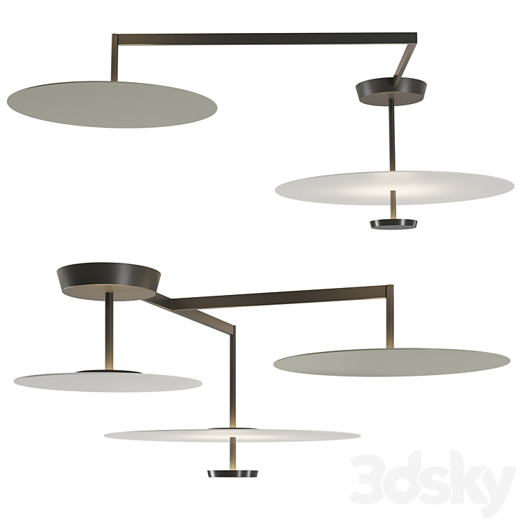 Flat Ceiling Lamp by vibia 3DS Max - thumbnail 1