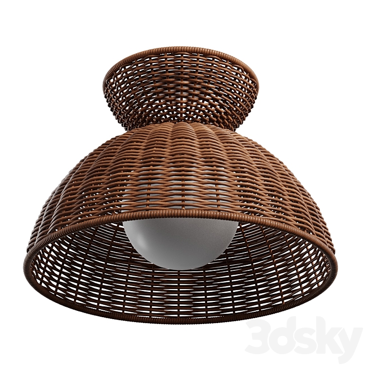 Liz rattan flush mount 3DS Max Model - thumbnail 1