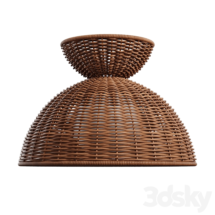 Liz rattan flush mount 3DS Max Model - thumbnail 2