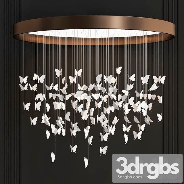 Lote 44 Mariposas Chandelier Niagara 3dsmax Download - thumbnail 1