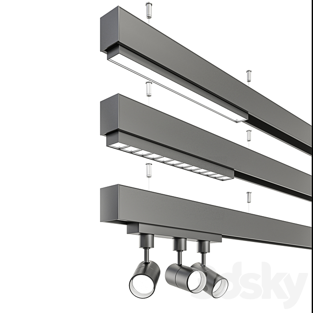 Magnetic -Track-light 3DS Max Model - thumbnail 2