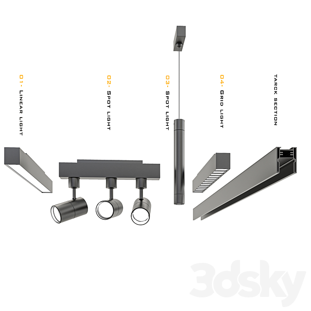 Magnetic -Track-light 3DS Max Model - thumbnail 3