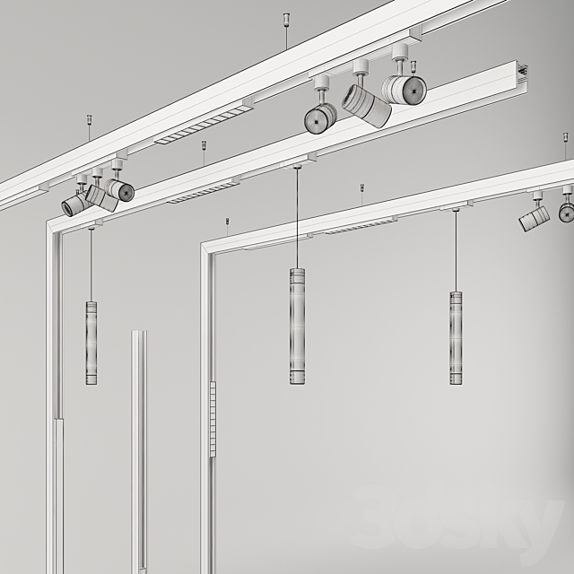 Magnetic -Track-light 3DS Max Model - thumbnail 4