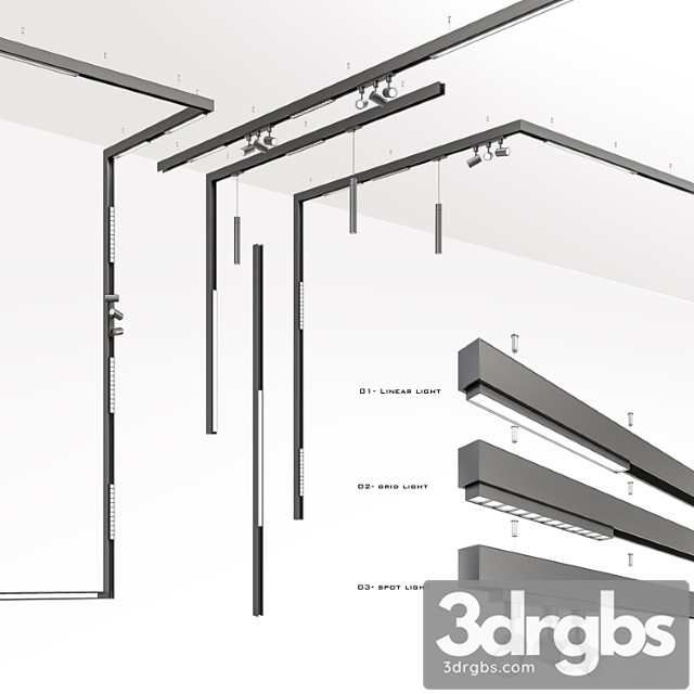 Magnetic Track Light 3dsmax Download - thumbnail 1