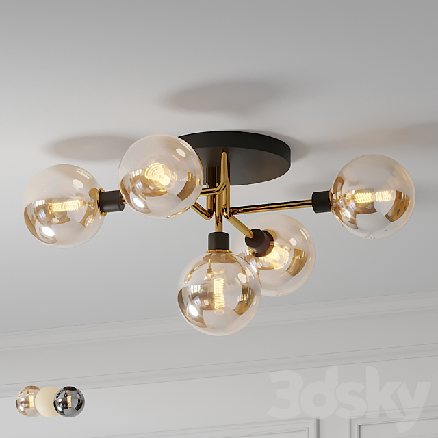 Mid Century Style Ceiling Lamp 3ds Max - thumbnail 1