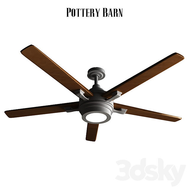 Pottery barn Benito Ceiling Fan Bronze 3DSMax File - thumbnail 1