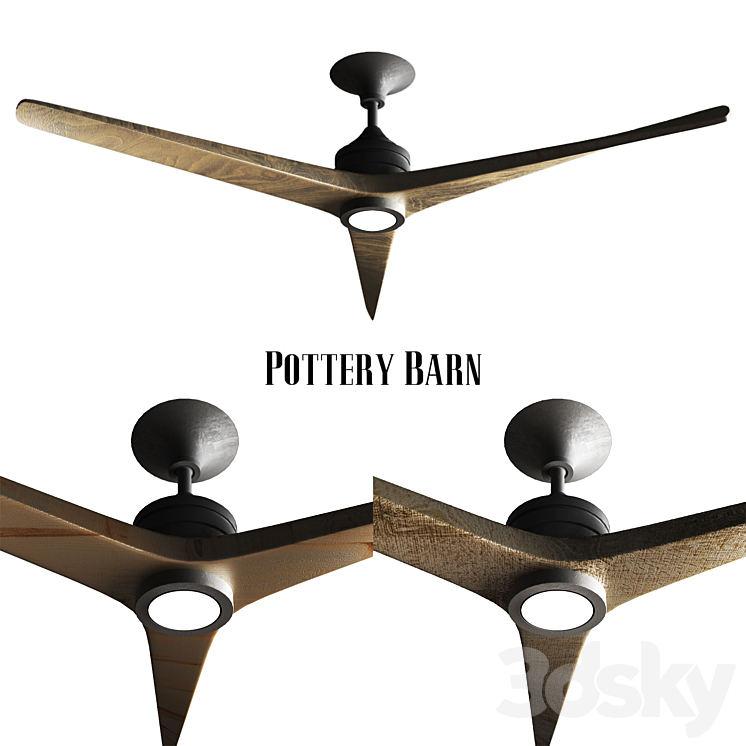 Pottery barn Spitfire IndoorOutdoor Ceiling Fan 3DS Max - thumbnail 1