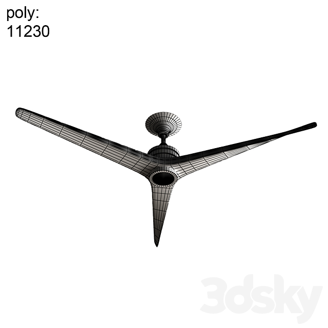 Pottery barn Spitfire IndoorOutdoor Ceiling Fan 3DS Max Model - thumbnail 2