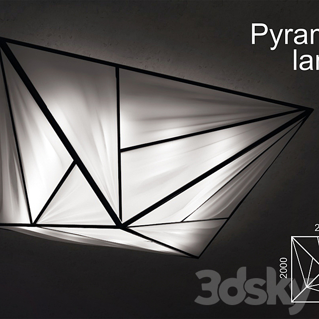 Pyramid lamp 3DS Max Model - thumbnail 1